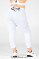 Fabletics branco/micro ponto 420HR1319 boost ii capri cintura alta com tiras mulheres