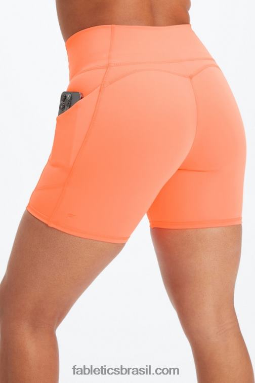 Fabletics branco/micro ponto 420HR302 oasis pureluxe cintura alta 6'' short 13 mulheres - Image 1