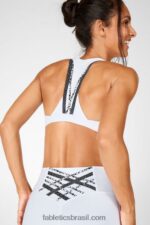Fabletics branco/micro ponto/manchado 420HR1788 boost sutiã esportivo de médio impacto 121 mulheres