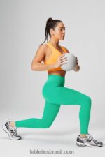 Fabletics Branco preto 420HR738 legging cintura alta powerhold on-the-go 39 mulheres - Image 4