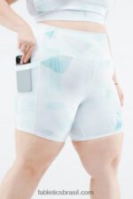Fabletics branco quente/prata reflexivo 420HR269 on-the-go powerhold cintura alta 6'' curto 9 mulheres - Image 2