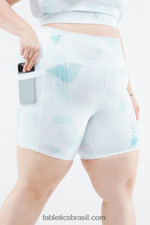 Fabletics branco quente/prata reflexivo 420HR269 on-the-go powerhold cintura alta 6'' curto 9 mulheres - Image 2
