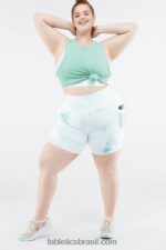 Fabletics branco quente/prata reflexivo 420HR269 on-the-go powerhold cintura alta 6'' curto 9 mulheres - Image 4