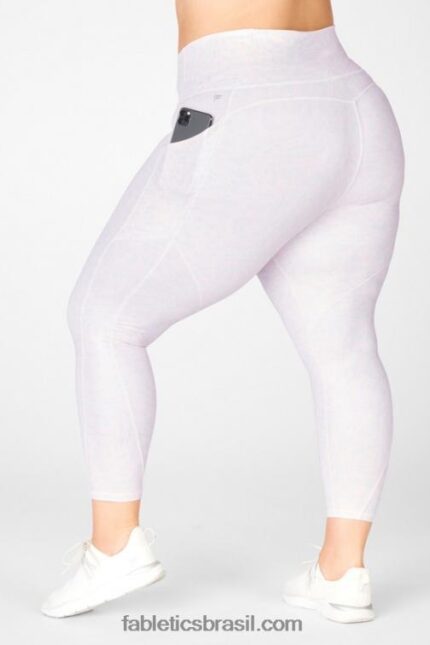 Fabletics brilho cristalino branco 420HR1153 legging oasis pureluxe cintura alta 7/8 82 mulheres