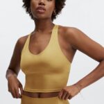 Fabletics brilho de névoa de bronze 420HR2223 tanque de sutiã embutido averie shine mulheres