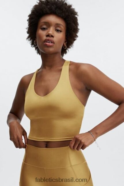 Fabletics brilho de névoa de bronze 420HR2223 tanque de sutiã embutido averie shine mulheres
