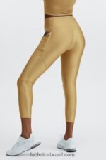Fabletics brilho de névoa de bronze 420HR897 legging oasis pureluxe cintura alta brilho 7/8 mulheres - Image 2