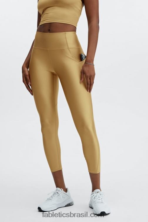 Fabletics brilho de névoa de bronze 420HR897 legging oasis pureluxe cintura alta brilho 7/8 mulheres - Image 1