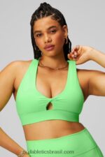 Fabletics brilho menta néon 420HR1697 sutiã esportivo oasis twist 104 mulheres