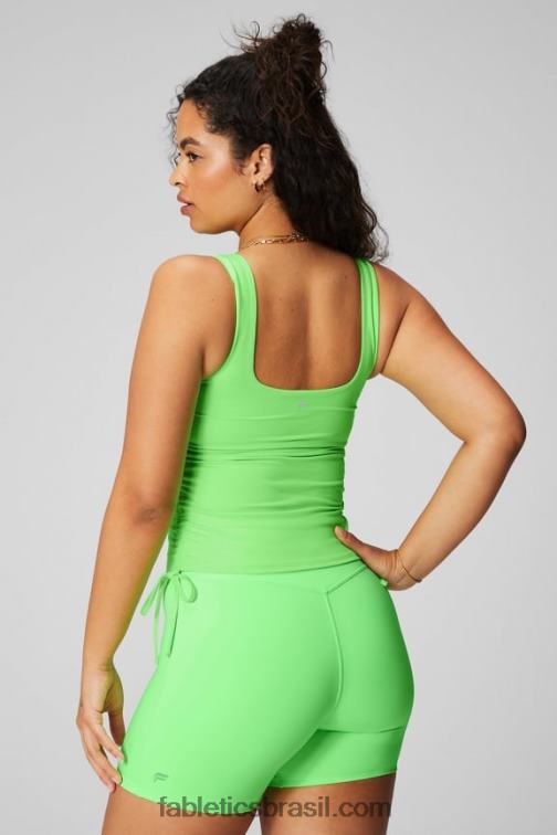 Fabletics brilho menta néon 420HR2147 tanque de sutiã embutido franzido mulheres - Image 2
