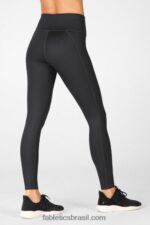 Fabletics brilho preto 420HR1286 legging ultracool de cintura alta mulheres