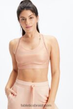 Fabletics brilho tom rosa 420HR1402 sutiã esportivo ajustável de alto impacto belle iridescente mulheres