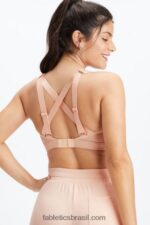 Fabletics brilho tom rosa 420HR1402 sutiã esportivo ajustável de alto impacto belle iridescente mulheres - Image 3