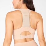 Fabletics café velho 420HR1841 sutiã esportivo midi impacto médio para viagem 131 mulheres