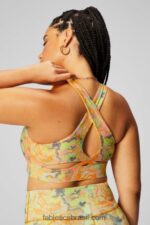 Fabletics calêndula pintada 420HR1334 sutiã esportivo antiderrapante 89 mulheres