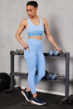 Fabletics campainha/flor azul 420HR786 legging oasis pureluxe cintura alta 7/8 48 mulheres - Image 4