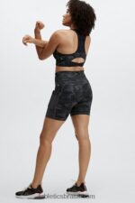 Fabletics camuflagem carvão/logotipo preto 420HR1835 sutiã esportivo midi impacto médio para viagem 130 mulheres - Image 4