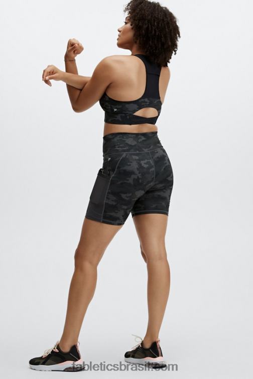 Fabletics camuflagem carvão/logotipo preto 420HR1835 sutiã esportivo midi impacto médio para viagem 130 mulheres - Image 4
