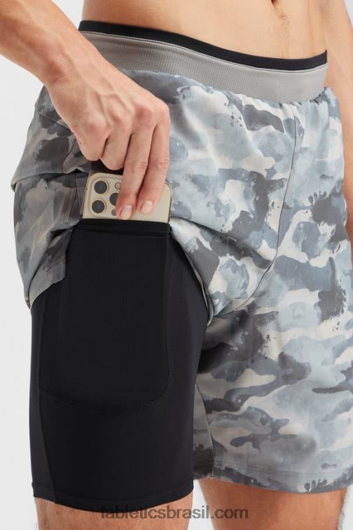 Fabletics camuflagem cinza sombra 420HR3226 o fundamental curto ii (alinhado) 150 homens - Image 2
