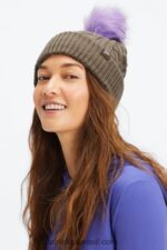 Fabletics casca de salgueiro/ultravioleta 420HR3023 gorro de pompom de malha de cabo mulheres - Image 2
