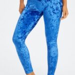 Fabletics celeste 420HR1076 legging cruzada de veludo amassado mulheres