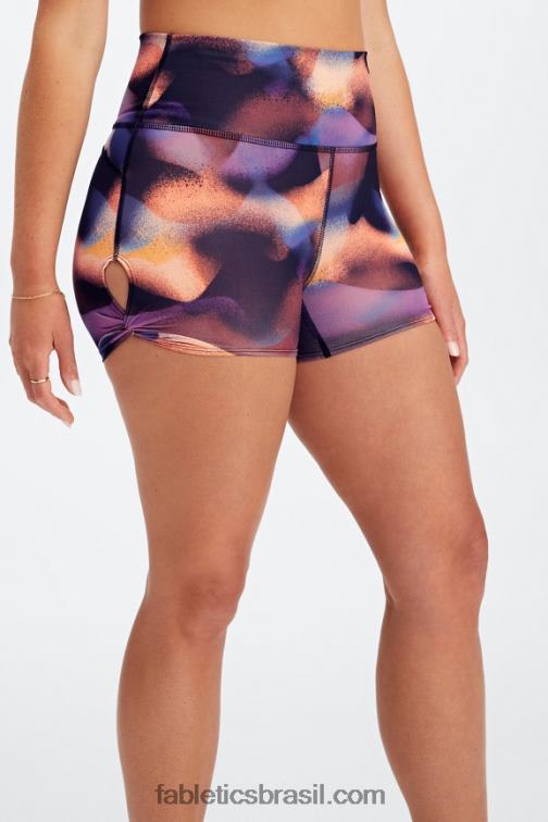 Fabletics celeste/branco clássico 420HR439 oasis pureluxe cintura alta twist 3'' short mulheres - Image 2