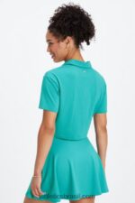 Fabletics cerceta escura 420HR2003 polo de manga curta boxy mulheres - Image 2