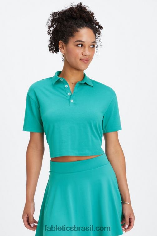 fabletics_cerceta_escura_420hr2003_polo_de_manga_curta_boxy_mulheres.jpg Fabletics cerceta escura 420HR2003 polo de manga curta boxy mulheres - Image 1