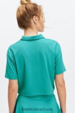Fabletics cerceta escura 420HR2007 polo de manga curta boxy de tênis universal mulheres - Image 3