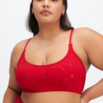 Fabletics cereja doce 420HR1525 sutiã de renda sem costura mulheres