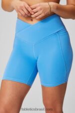 Fabletics chita preta/ondulada 420HR315 oasis pureluxe hw crossover 6'' curto mulheres