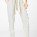 Fabletics cinza claro urze/café com leite 420HR209 calça cônica de esmeril mulheres
