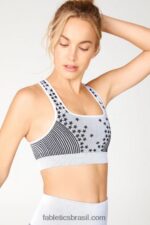 Fabletics cinza gelo/preto 420HR1682 sutiã estrela sem costura mulheres
