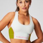 Fabletics cinza menta/oliva 420HR1739 sutiã esportivo de médio impacto em movimento 112 mulheres
