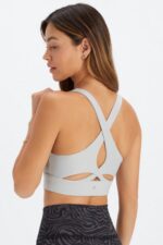 Fabletics cinza mineral 420HR1341 sutiã esportivo antiderrapante 90 mulheres