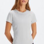 Fabletics cinza mineral 420HR1976 phoenix lite blusa de manga curta mulheres