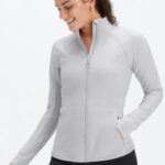 Fabletics cinza mineral 420HR2571 jaqueta de performance trinity mulheres