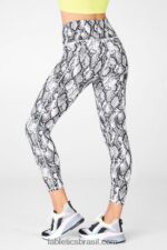 Fabletics cinza mineral/iluminador ondulado cheetah 420HR726 define powerhold cintura alta 7/8 legging 36 mulheres