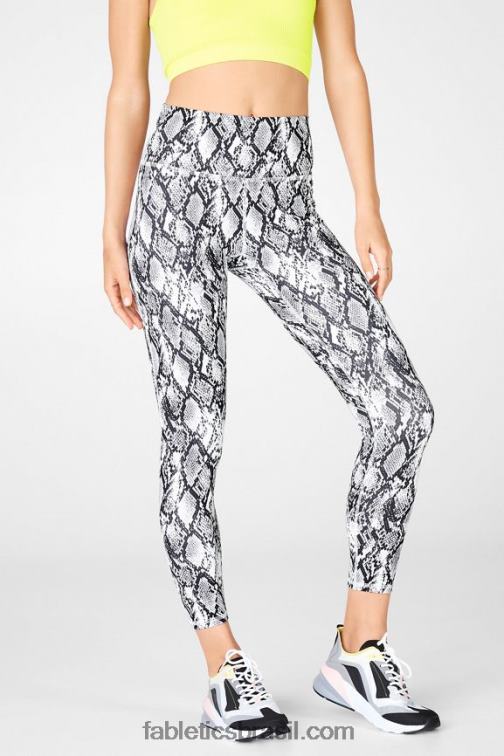 Fabletics cinza mineral/iluminador ondulado cheetah 420HR726 define powerhold cintura alta 7/8 legging 36 mulheres - Image 3