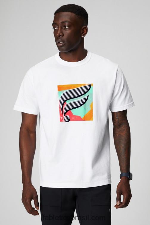 fabletics_classico_branco_f_multi_420hr3520_a_camiseta_rr_homens.jpg Fabletics clássico branco f multi 420HR3520 a camiseta r&r homens - Image 1