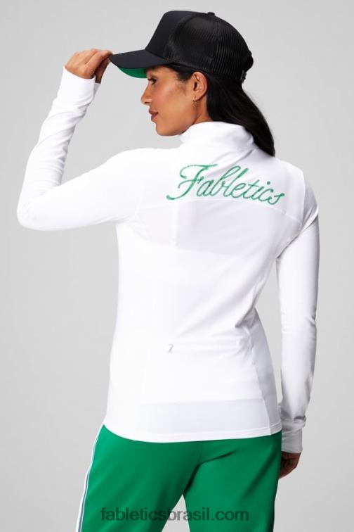 Fabletics clássico branco/gráfico 420HR2579 fênix meio zíper camada intermediária mulheres - Image 2