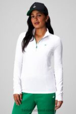 Fabletics clássico branco/gráfico 420HR2579 fênix meio zíper camada intermediária mulheres