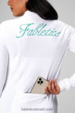 Fabletics clássico branco/gráfico 420HR2579 fênix meio zíper camada intermediária mulheres - Image 3
