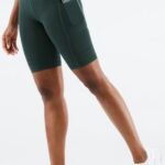 Fabletics clássico branco/preto 420HR543 short de malha cintura alta com bolso mulheres