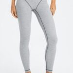 Fabletics clássico cinza urze/branco 420HR1085 legging waffle mulheres