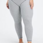 Fabletics clássico cinza urze/branco 420HR1086 legging waffle mulheres