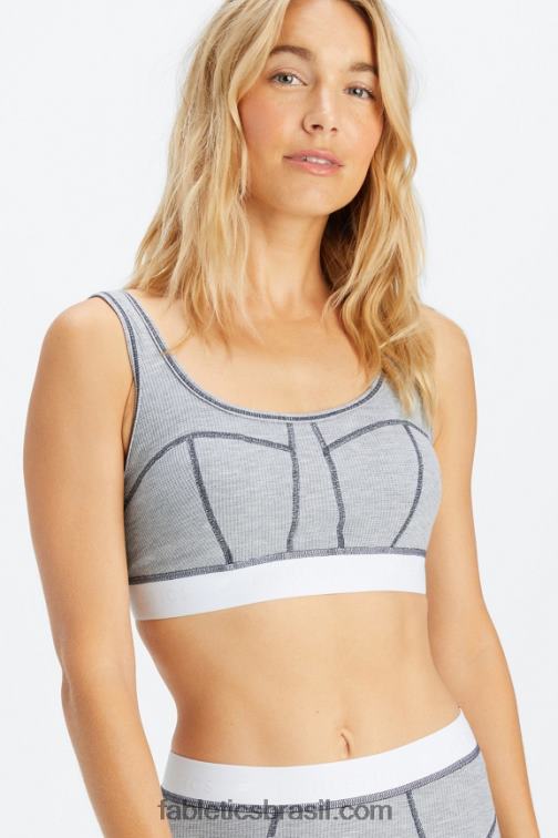 fabletics_classico_cinza_urze_branco_420hr1535_sutia_waffle_mulheres.jpg Fabletics clássico cinza urze/branco 420HR1535 sutiã waffle mulheres - Image 1