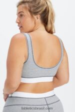 Fabletics clássico cinza urze/branco 420HR1536 sutiã waffle mulheres - Image 2