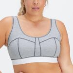 Fabletics clássico cinza urze/branco 420HR1536 sutiã waffle mulheres