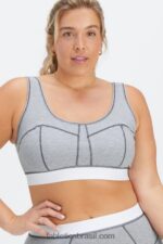 Fabletics clássico cinza urze/branco 420HR1536 sutiã waffle mulheres